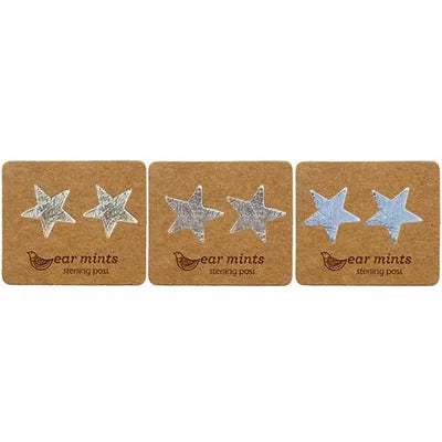 Brushed Star Stud Earrings