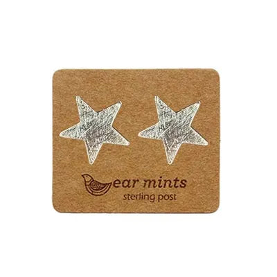 Brushed Star Stud Earrings