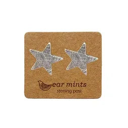 Brushed Star Stud Earrings