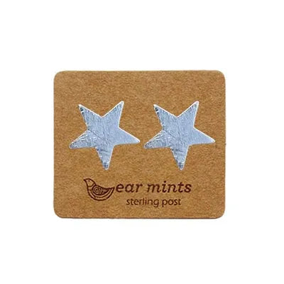 Brushed Star Stud Earrings
