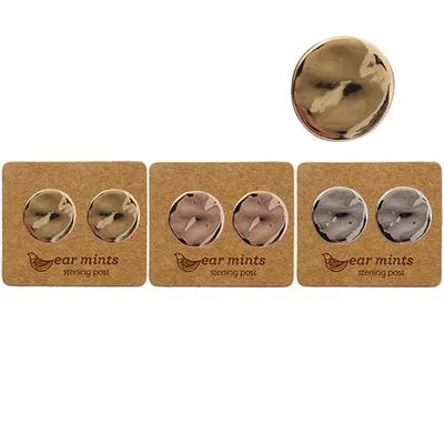 Hammered Disc Stud Earring