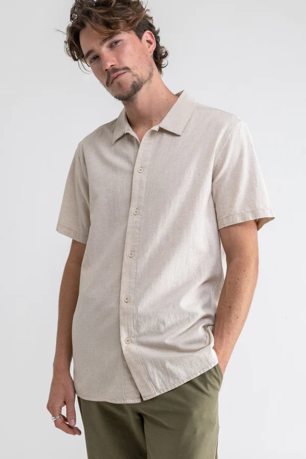 Classic Linen Short Sleeve Shirt - Sand