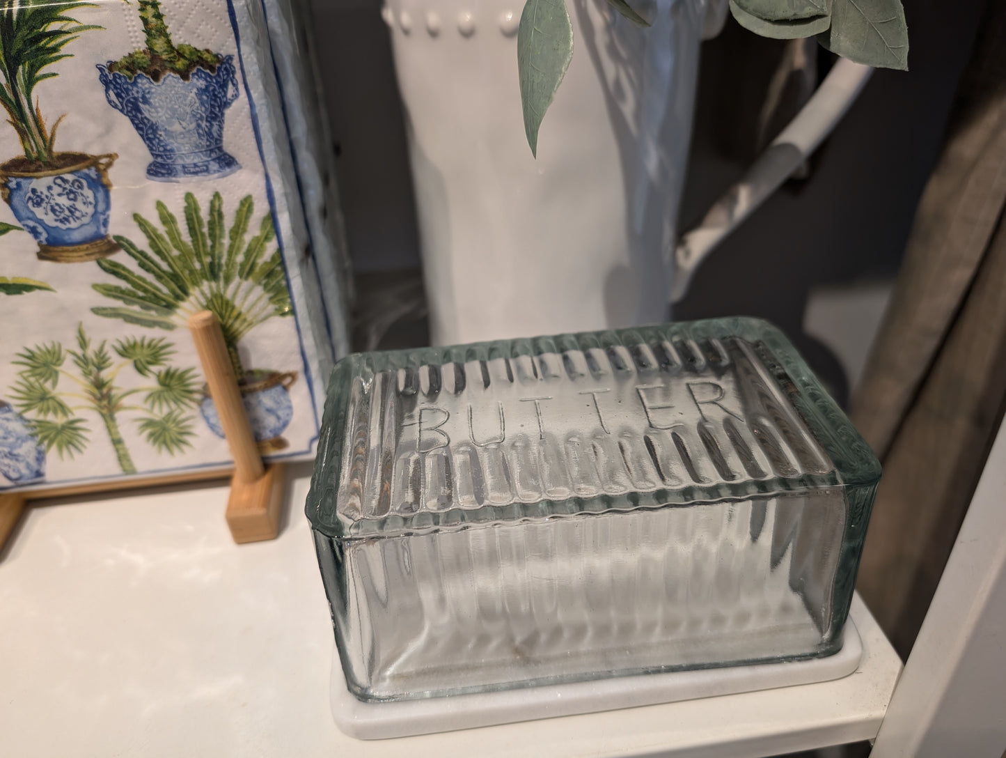 Butter Dish - Marble and Glass