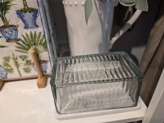 Butter Dish - Marble and Glass