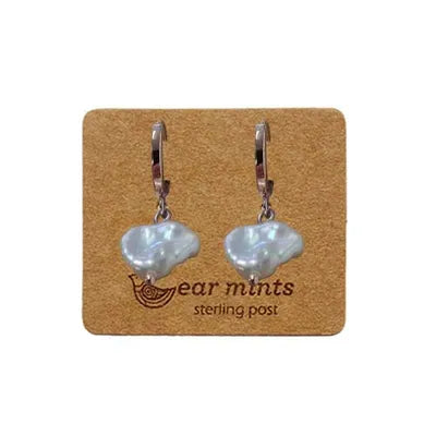 Pearl Drop Huggie Earring Rose Gold