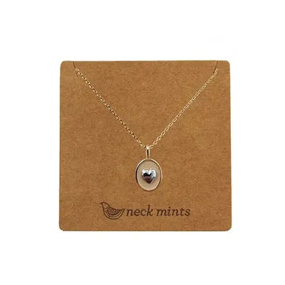 Two-Tone Oval Heart Necklaces