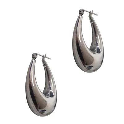 Bulbous Oval Hoop Earrings