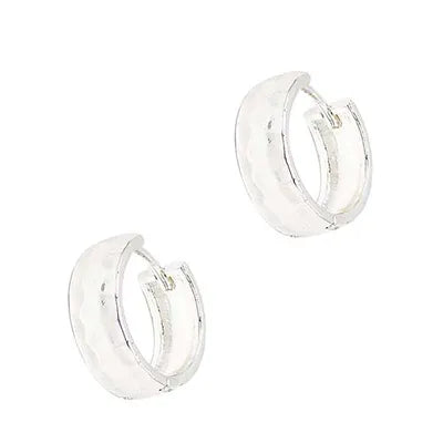 Hammered Huggie Hoop Earring