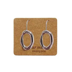 Irregular Oval Hook Earrings