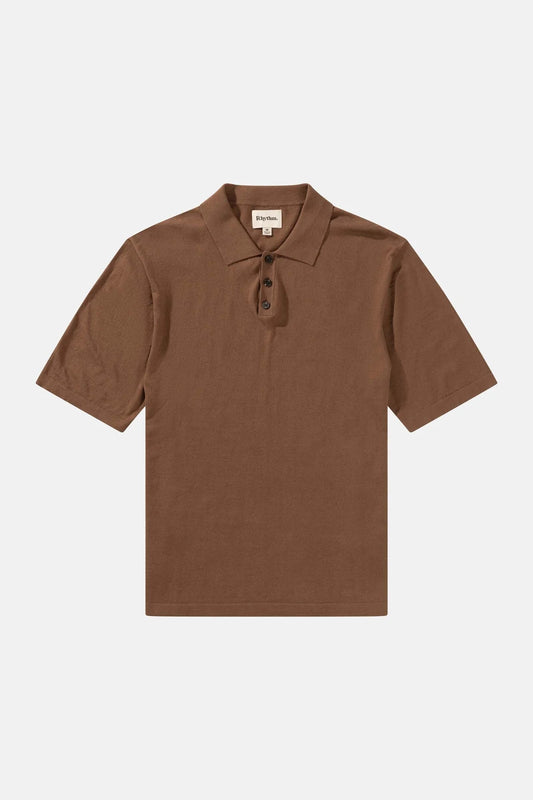 Essential Knit Short Sleeve Polo - Brown