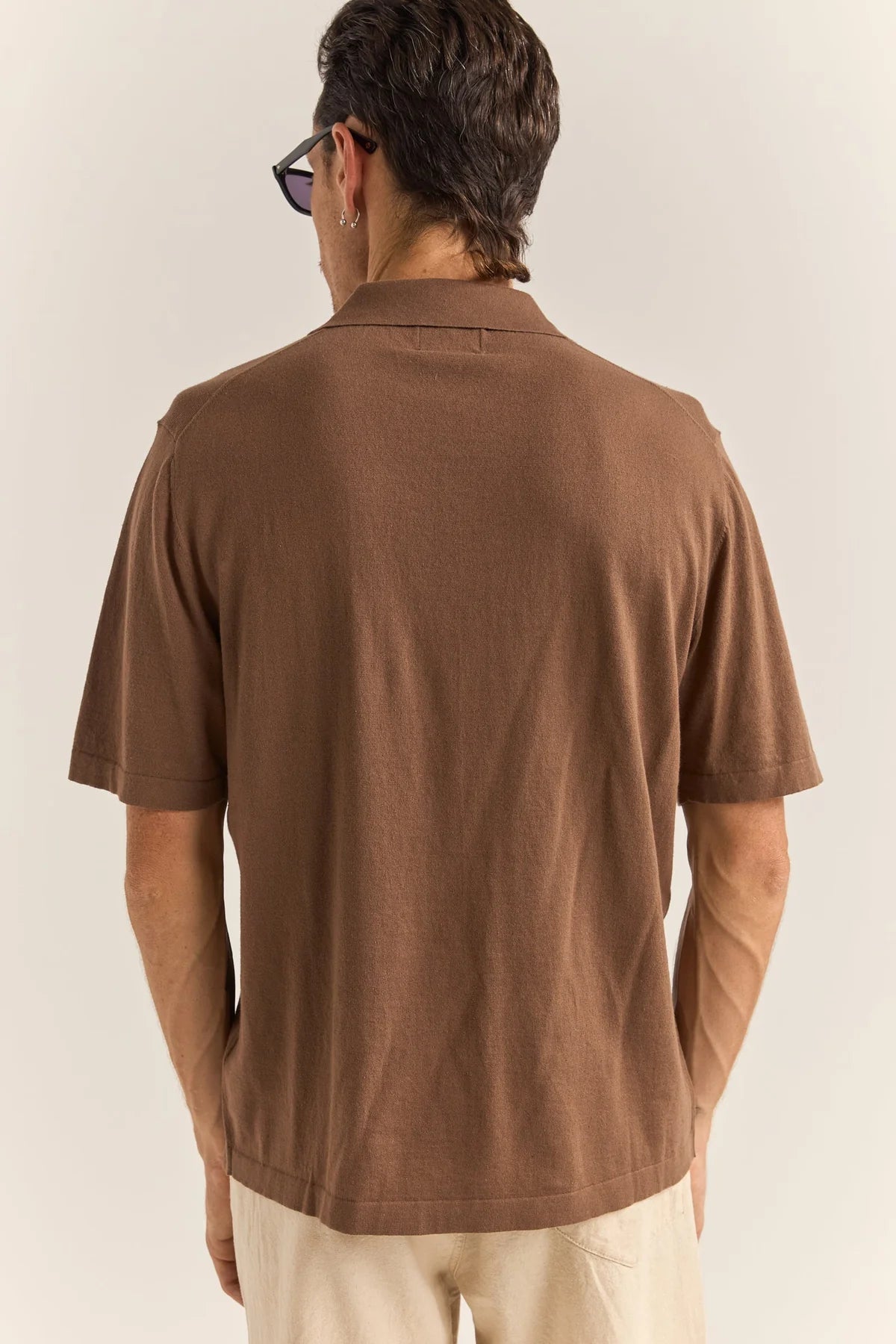 Essential Knit Short Sleeve Polo - Brown