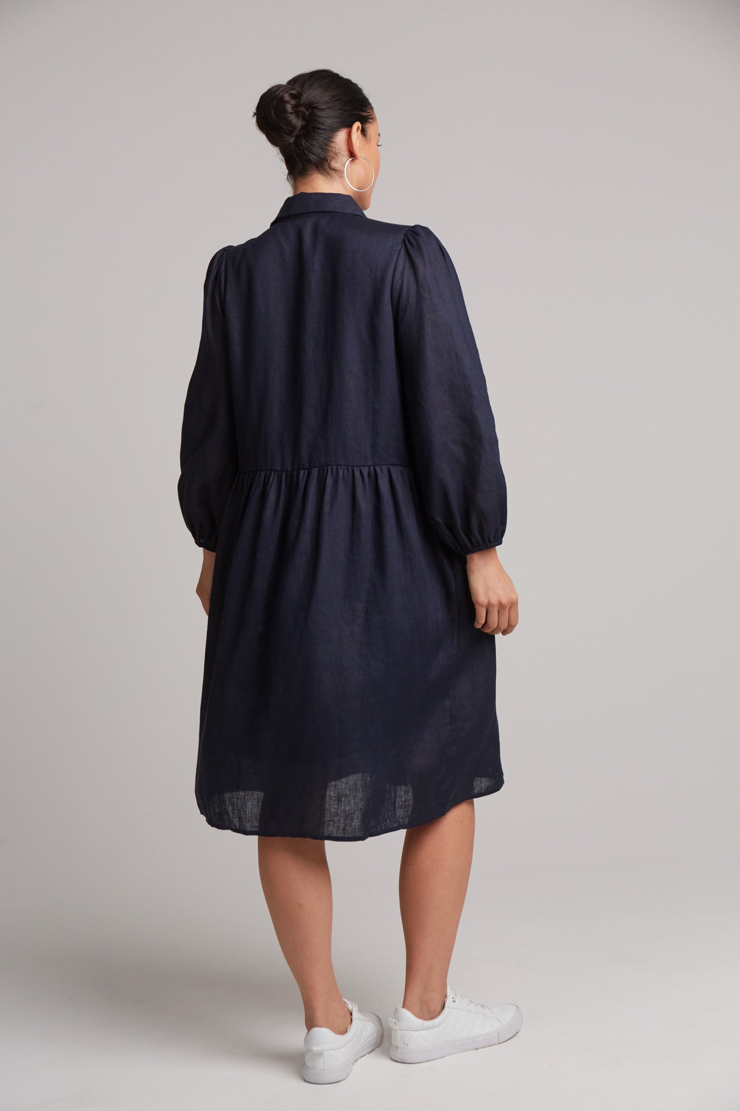 Studio Midi Shirt Dress - Navy