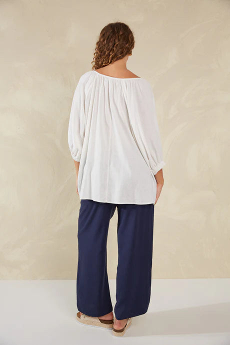 Sardinia Relaxed Blouse - Bianco