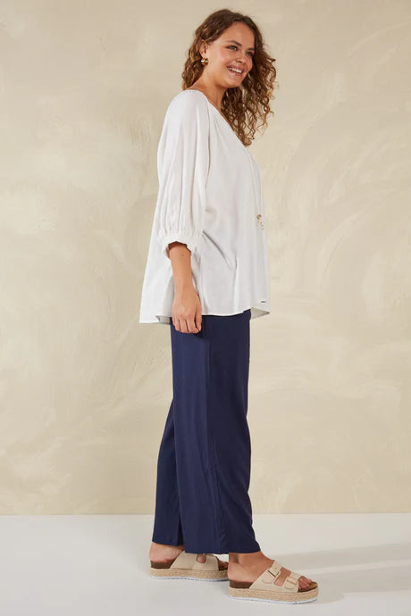 Sardinia Relaxed Blouse - Bianco