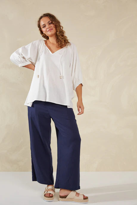 Sardinia Relaxed Blouse - Bianco