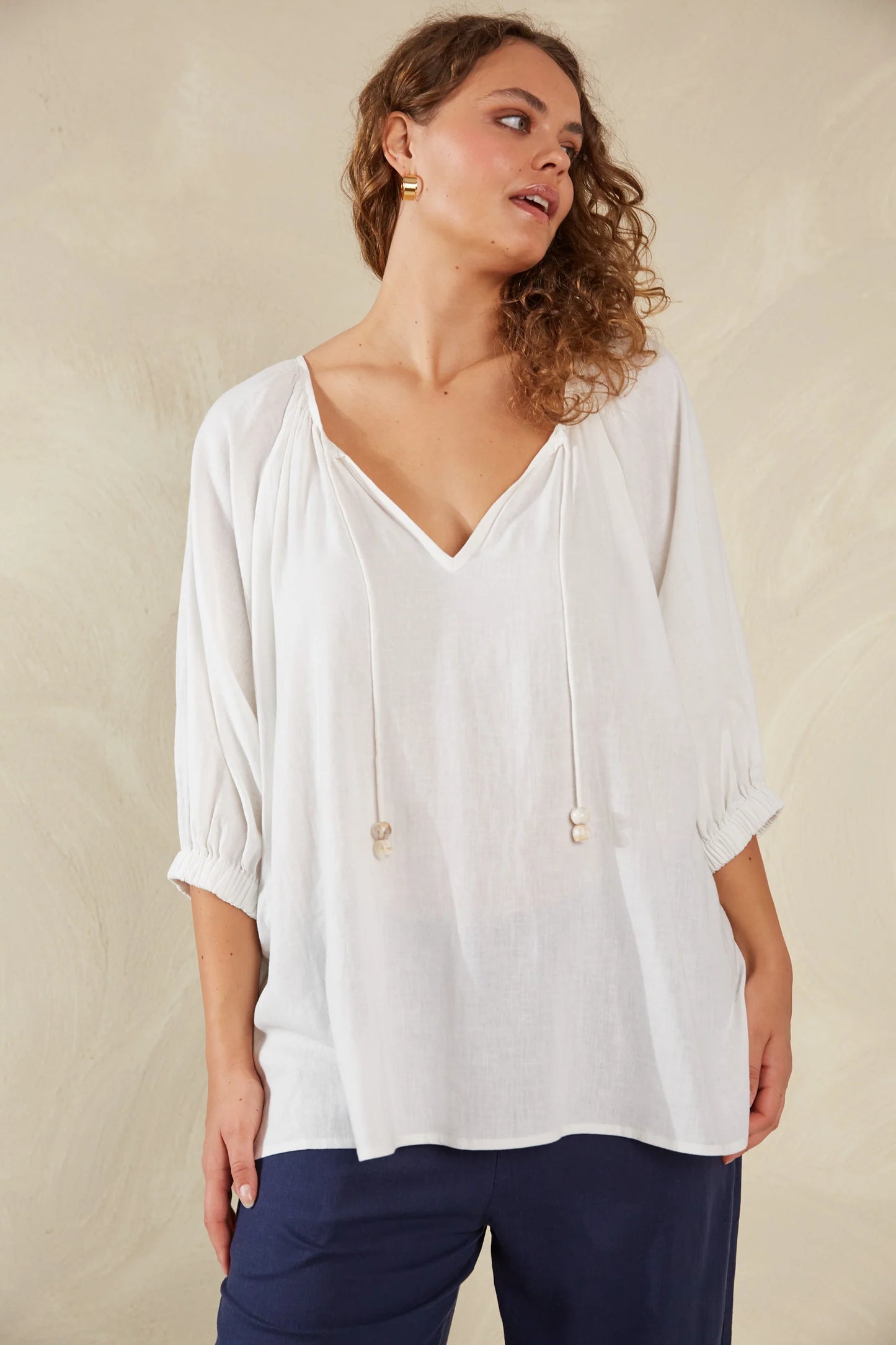 Sardinia Relaxed Blouse - Bianco