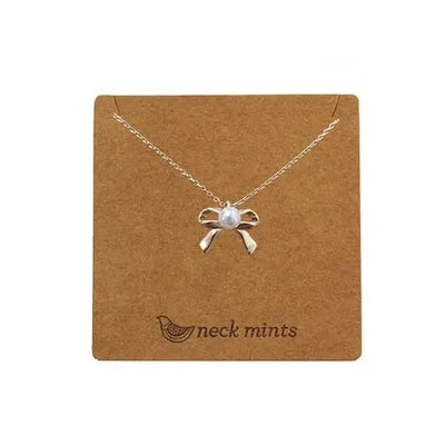 Bow Pearl Necklaces