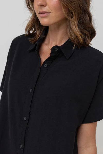 Classic Shirt Dress - Black