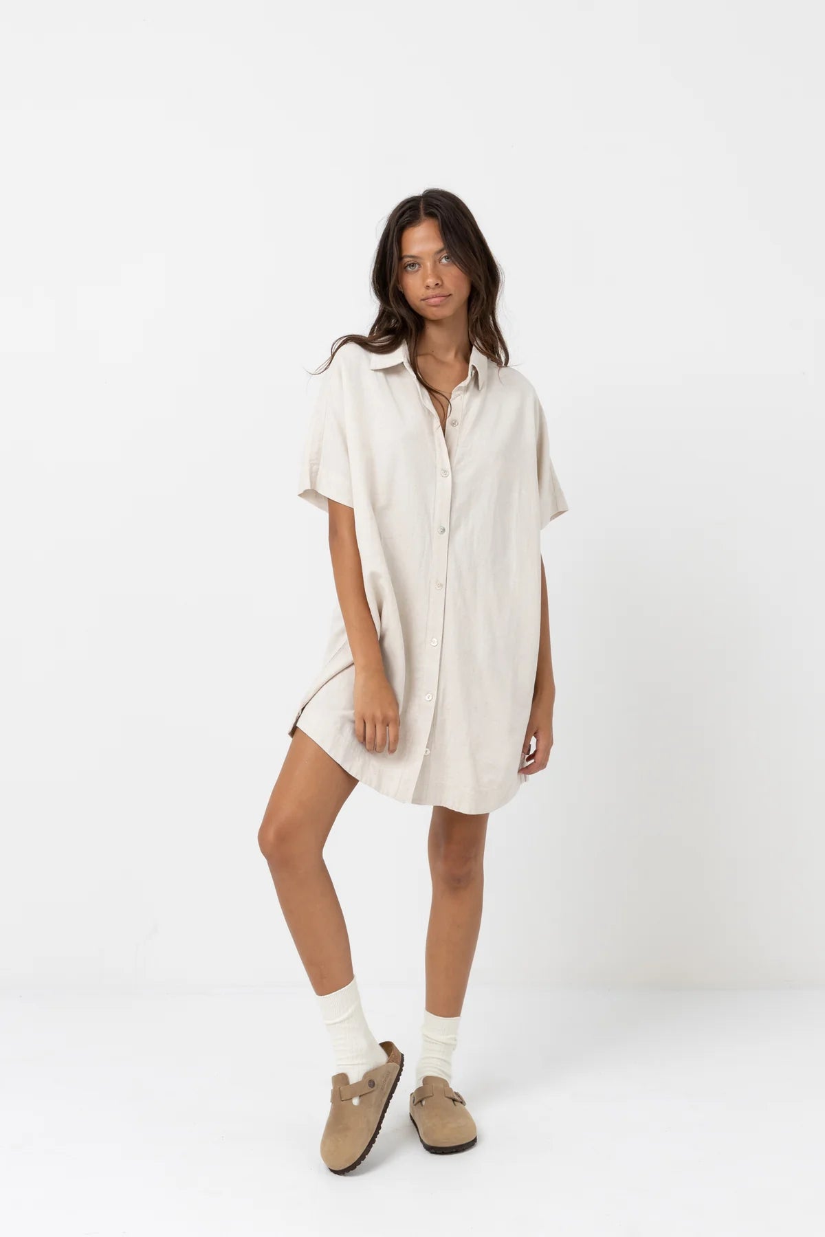 Classic Shirt Dress - Oat