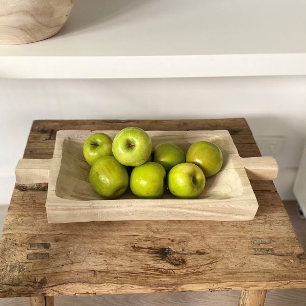 Rectangle Timber Bowl with Handles