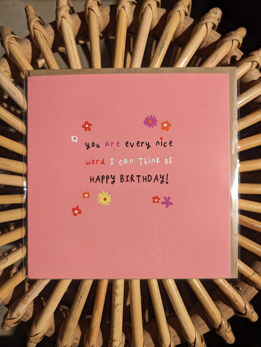 Every Nice Word Birthday Card