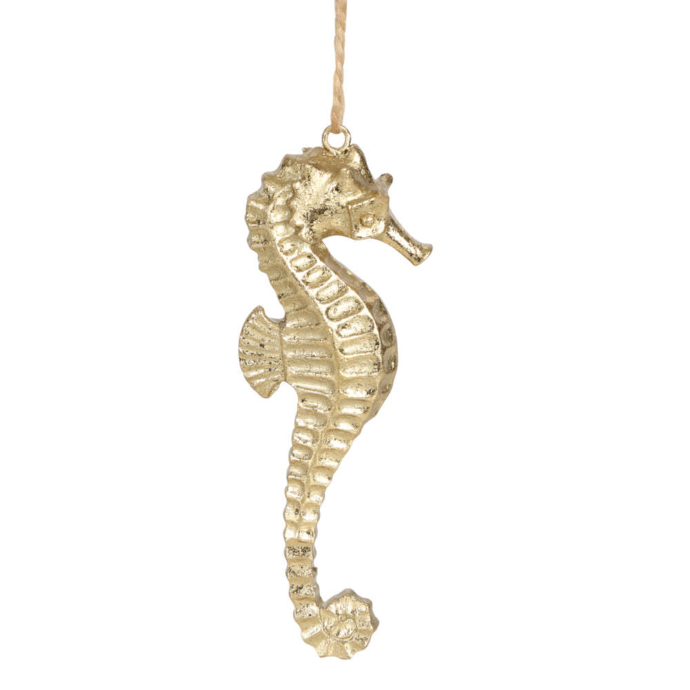 Golden Seahorse Ornament