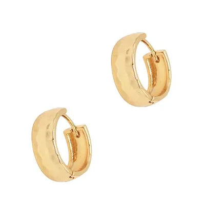 Hammered Huggie Hoop Earring