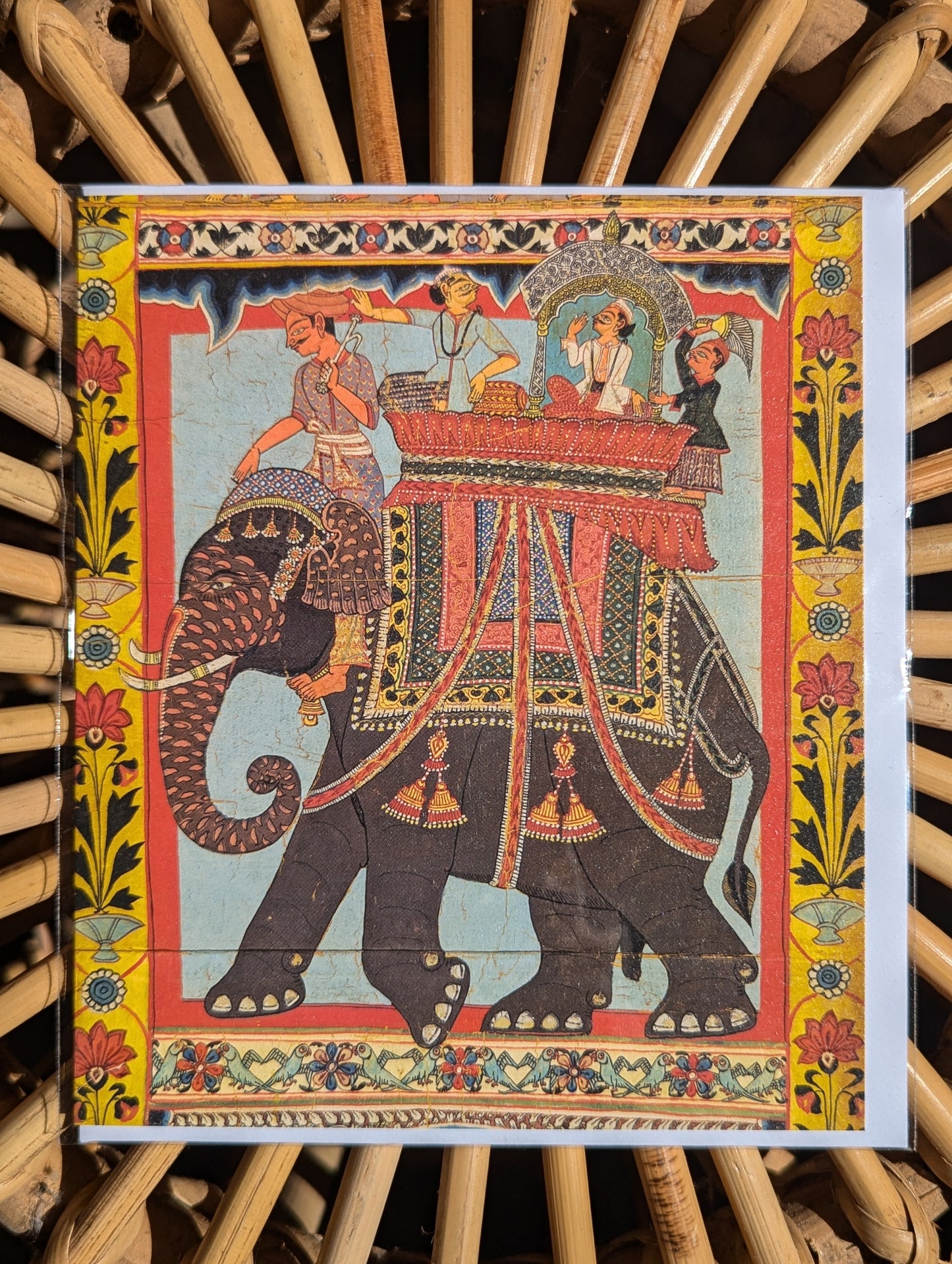 India Elephant Art Card