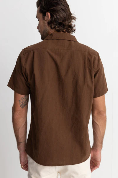 Classic Linen Short Sleeve Shirt - Chocolate