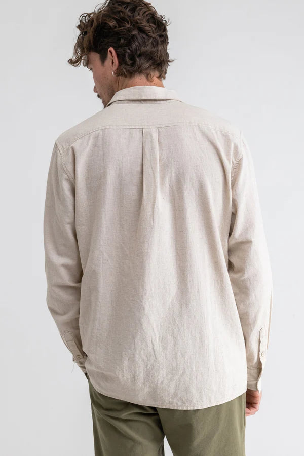 Classic Linen Long Sleeve Shirt - Sand