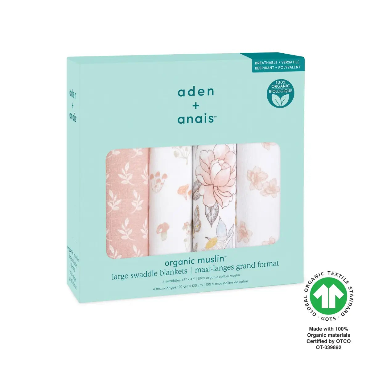 Organic Baby Swaddles 4 - Pack