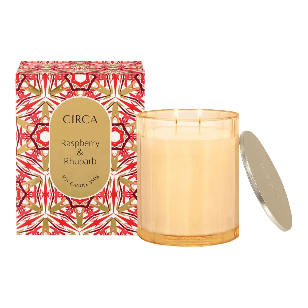 Raspberry and Rhubarb 350g Christmas Candle