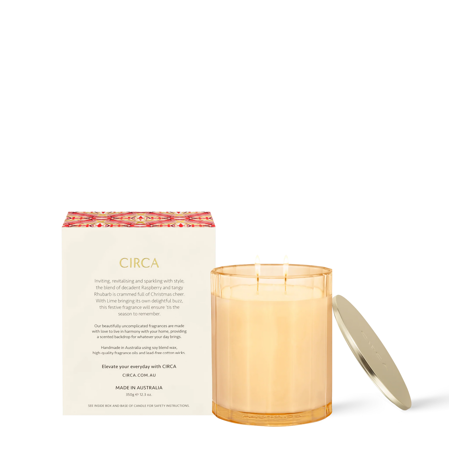 Raspberry and Rhubarb 350g Christmas Candle