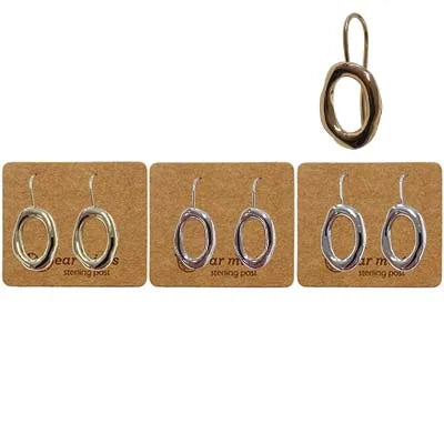 Irregular Oval Hook Earrings