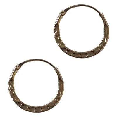 Hammered Small Flat Hoop Earrings