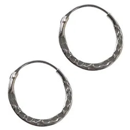 Hammered Small Flat Hoop Earrings