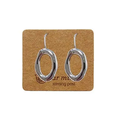 Irregular Oval Hook Earrings