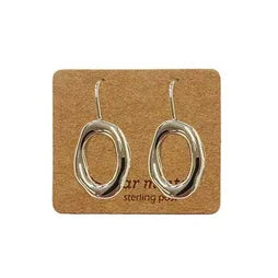 Irregular Oval Hook Earrings